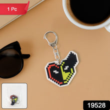 Funky Pixel Style Acrylic Keyring